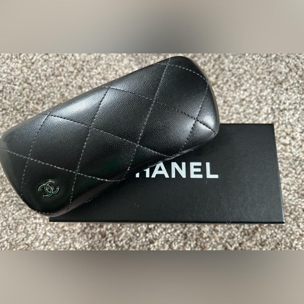 CHANEL Black Quilted Sunglasses Case